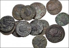 ROMAN. Imperial. Lot of thirteen (13) bronze coins from Claudius II to the Constantine II. Includes: Claudius II. Antoninianus (2) // Claudius II. Antoninianus. Contemporary imitation // Maximianus. Æ