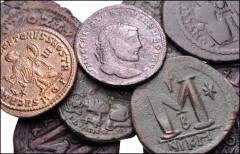 MIXED. Roman Imperial-Byzantine. Lot of twenty (20) bronze coins. Includes: ROMAN IMPERIAL: Claudius. Æ As // Diocletian. Æ Follis (2) // Constantius I. Æ Follis // Galerius. Æ Follis // Maximinus II.