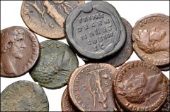 ROMAN. Imperial. Lot of twelve (12) bronze coins from Claudius to Lucius Verus. Includes: Claudius. Æ As // Domitian. Æ As (2) // Trajan. Æ As // Antoninus Pius. Æ As (4) // Marcus Aurelius. Æ Sestert
