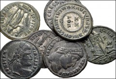 ROMAN. Imperial. Lot of seven (7) Æ Folles from Licinius I to Constantine I. Includes: Licinius I // Licinius II // Constantine I (5). Average VF, smoothing and cleaning scratches. LOT SOLD AS IS, NO 