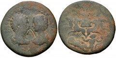 CILICIA, Seleucia ad Calycadnum. Septimius Severus, with Julia Domna. AD 193-211. Æ (29mm, 12.32 g, 7h). Confronted busts of Septimius Severus right, laureate and draped, and Julia Domna left, draped;