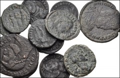 ROMAN. Provincial-Imperial. Lot of fourteen (14) bronze and billon coins. Includes: ROMAN PROVINCIAL: Asia Minor, Uncertain mint. Augustus. Æ “As” // Egypt, Alexandria. Aurelian? BI Tetradrachm // ROM