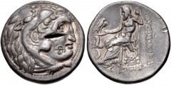 KINGS of THRACE, Macedonian. Lysimachos. 305-281 BC. AR Tetradrachm (26mm, 17.08 g, 1h). In the types of Alexander III of Macedon. Kolophon mint. Struck circa 299/8-297/6 BC. Head of Herakles right, w