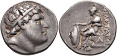 KINGS of PERGAMON. Philetairos. 282-263 BC. AR Tetradrachm (28mm, 16.84 g, 1h). Struck circa 269/8-263 BC. Diademed head right / Athena enthroned left, holding shield and transverse spear, resting elb