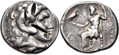 SELEUKID KINGS of SYRIA. Seleukos I Nikator. 312-281 BC. AR Tetradrachm (25mm, 16.75 g, 5h). In the types of Alexander III of Macedon. Seleukeia on the Tigris I mint. Struck circa 300-281 BC. Head of 