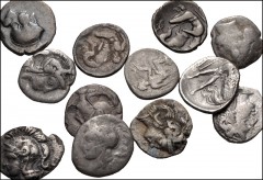 GREEK. Magna Graecia & Sicily. Lot of forty-six (46) south Italian silver coins. Includes: various types and issues, mostly Thourioi and Herakleia. Fair to near VF, porosity and chipping. LOT SOLD AS 