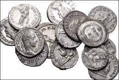 ROMAN. Imperial. Lot of fourteen (14) silver coins from Septimius Severus to Valens. Includes: DENARII: Septimius Severus // Julia Domna (2) // Caracalla // Plautilla // Elagabalus // Julia Mamaea // 