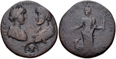 CARIA, Stratonicaea. Caracalla, with Plautilla. AD 198-217. Æ (34mm, 19.97 g, 12h). Claudius Dionysios, prytanis. Struck circa AD 202–203. [AV KAI M] AVP AИ KAI ΘЄ [CЄB ИЄ ΠΛAUTIΛΛA], confronted busts