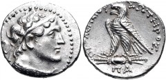 PTOLEMAIC KINGS of EGYPT. Ptolemy VI Philometor. First sole reign, 180-170 BC. AR Tetradrachm (27mm, 13.98 g, 12h). Uncertain Cypriot or Phoenician mint. Dated year 81 (182/1 BC?). Diademed bust of Pt