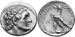 PTOLEMAIC KINGS of EGYPT. Ptolemy VI Philometor. First sole reign, 180-170 BC. AR Tetradrachm (25mm, 12.40 g, 12h). Uncertain Cypriot or Phoenician mint. Dated year 89 (174/3 BC?). Diademed bust of Pt