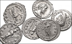 ROMAN. Imperial. Lot of six (6) AR Denarii from Septimius Severus to Gordian III. Includes: Septimius Severus // Caracalla // Geta // Severus Alexander // Maximinus I // Gordian III. Near EF to EF. LO