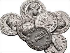 ROMAN. Imperial. Lot of seven (7) AR Denarii from Septimius Severus to Gordian III. Includes: Septimius Severus // Caracalla // Geta // Elagabalus // Severus Alexander // Maximinus I // Gordian III. N