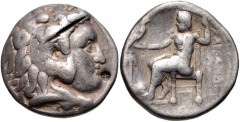 SELEUKID KINGS of SYRIA. Seleukos I Nikator. 312-281 BC. AR Tetradrachm (26mm, 16.66 g, 12h). In the name and types of Alexander III. Babylon II mint. Struck circa 311-300 BC. Head of Herakles right, 