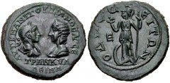 MOESIA INFERIOR, Odessus. Gordian III, with Tranquillina. AD 238-244. Æ Pentassarion (28mm, 12.79 g, 7h). Confronted busts of Gordian III right, laureate, draped, and cuirassed, and Tranquillina left,