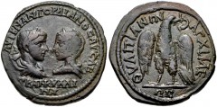 THRACE, Anchialus. Gordian III, with Tranquillina. AD 238-244. Æ (26mm, 11.66 g, 6h). Confronted busts of Gordian III right, laureate, draped, and cuirassed, and Tranquillina left, draped and wearing 