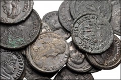 ROMAN. Imperial. Lot of eighteen (18) bronze coins from Galerius to Gratian. Includes: Galerius. Æ Follis // Maximinus II. Æ Follis (2) // Constantine I. Æ Follis (3) // Crispus. Æ Follis // Constanti