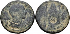 PHRYGIA, Dionysopolis. Annia Faustina. Augusta, AD 221. Æ (28mm, 10.71 g, 5h). Draped bust right, wearing stephane / Demeter, veiled, standing facing, holding two torches; to left, Telesphorus standin