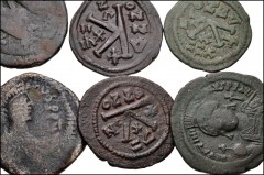 BYZANTINE. Lot of ten (10) bronze coins of the Cyzicus mint. Includes: Justin I. Æ Follis. Dated IE 4. SB 96 // Justin I. Æ Follis. Dated IE 4. SB 96 (Ex Classical Numismatic Auctions 19 [19 February 