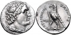 PTOLEMAIC KINGS of EGYPT. Ptolemy VI Philometor. First sole reign, 180-170 BC. AR Tetradrachm (26mm, 13.98 g, 12h). Uncertain Cypriot or Phoenician mint. Dated year 88 (175/4 BC?). Diademed bust of Pt