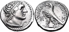 PTOLEMAIC KINGS of EGYPT. Ptolemy VI Philometor. First sole reign, 180-170 BC. AR Tetradrachm (27mm, 14.24 g, 1h). Uncertain Cypriot or Phoenician mint. Dated year 89 (174/3 BC?). Diademed bust of Pto