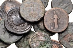 ROMAN. Imperial. Lot of fourteen (14) Æ Sestertii from Faustina Junior to Aurelian. Includes: Faustina Junior (3, including one as Diva) // Commodus (3) // Septimius Severus (2) // Caracalla // Philip