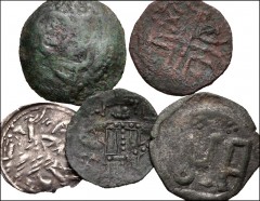 WORLD. Bulgaria. Lot of five (5) bronze and silver issues from Ivan Aleksander to Ivan Šišman. Includes: Ivan Aleksander. AR Groš. Dochev, Katalog –; Raduchev & Zhekov Type 1.13.3-6; Youroukova & Penc