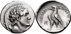 PTOLEMAIC KINGS of EGYPT. Ptolemy VI Philometor. First sole reign, 180-170 BC. AR Tetradrachm (28mm, 14.27 g, 1h). Uncertain Cypriot or Phoenician mint. Dated year 87 (176/5 BC?). Diademed head of Pto