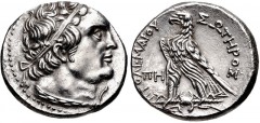 PTOLEMAIC KINGS of EGYPT. Ptolemy VI Philometor. First sole reign, 180-170 BC. AR Tetradrachm (27mm, 14.08 g, 12h). Uncertain Cypriot or Phoenician mint. Dated year 88 (175/4 BC?). Diademed head of Pt