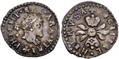 ITALY, Napoli (Regno). Filippo II di Spagna. 1554-1598. AR Mezzo Carlino (20mm, 1.36 g, 8h). Second Period. Napoli (Naples) mint; Giovanni Antonio Fasulo, mintmaster; Gaspare Giuno, trial master. Stru