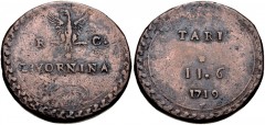 ITALY. temp. Filippo V di Sapagna. 1700-1724. Æ Livornina Coin Weight (35mm, 26.50 g, 12h). Dated 1719. LIVORNINA with rosette above across field; above eagle facing, head left, with wings dispayed; R