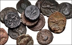 ROMAN. Provincial. Lot of fifteen (15) BI and Potin Tetradrachms of Alexandria. Includes: Severus Alexander // Maximinus I // Salonina // Claudius II (4) // Aurelian // Aurelian, with Vabalathus // Se