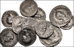 ROMAN. Imperial. Lot of eleven (11) silver coins from Titus to Valerian I. All coins: AR Denarii unless otherwise noted. Includes: Titus // Trajan (2) // Julia Domna // Caracalla (2) // Geta (2) // Go