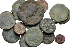 MIXED. Roman Provincial-Byzantine. Lot of twenty-four (24) bronze coins. Includes: ROMAN PROVINCIAL: Alexandrian tetradrachms (3) // Uncertain // ROMAN IMPERIAL: Gordian III sestertius // mostly Const