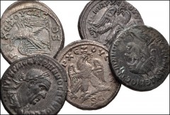 ROMAN. Provincial. Lot of five (5) BI Tetradrachms of Antioch. Includes: Gordian III // Philip II // Trajan Decius (3). Average VF. LOT SOLD AS IS, NO RETURNS. Five (5) coins in lot.