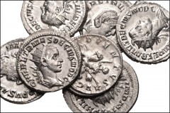 ROMAN. Imperial. Lot of seven (7) AR Antoniniani from Philip I to Herennius Etruscus. Includes: Philip I (3) // Herennia Etruscilla // Herennius Etruscus (3). Good VF to Near EF. LOT SOLD AS IS, NO RE