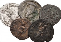 ROMAN. Imperial. Lot of eleven (11) Antoniniani from Gallienus to Quintillus. Includes: Gallienus (5) // Salonina (2) // Claudius II (3) // Quintilllus. Near VF to VF, some metal flaws. LOT SOLD AS IS