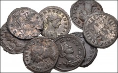 ROMAN. Imperial. Lot of eight (8) Antoniniani of Aurelian and Severina. Includes: Aurelian (7) // Severina. Fine to VF, roughness. LOT SOLD AS IS, NO RETURNS. Eight (8) coins in lot.