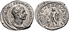 Macrinus. AD 217-218. AR Denarius (19mm, 2.51 g, 6h). Rome mint. 1st emission, AD 217. Laureate and cuirassed bust right / Jupiter standing left, holding thunderbolt and scepter; small figure of Macri