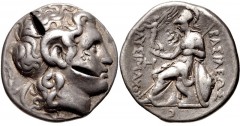 KINGS of THRACE, Macedonian. Lysimachos. 305-281 BC. AR Tetradrachm (26mm, 16.80 g, 12h). Lampsakos mint. Struck circa 297/6-282/1 BC. Diademed head of the deified Alexander right, with horn of Ammon 