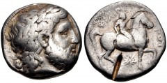 KINGS of MACEDON. Alexander III ‘the Great’. 336-323 BC. AR Tetradrachm (23mm, 14.15 g, 12h). In the name and types of Philip II. Pella mint. Struck circa 336/5-329/8 BC. Laureate head of Zeus right /