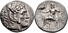 KINGS of MACEDON. Alexander III ‘the Great’. 336-323 BC. AR Tetradrachm (28mm, 17.07 g, 11h). Uncertain mint. Struck circa 310-280 BC. Head of Herakles right, wearing lion skin / Zeus Aëtophoros seate