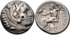 KINGS of MACEDON. Kassander. As regent, 317-305 BC, or King, 305-297 BC. AR Tetradrachm (25mm, 16.93 g, 12h). In the name and types of Alexander III. Amphipolis mint. Struck circa 307-297 BC. Head of 
