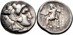 SELEUKID KINGS of SYRIA. Seleukos I Nikator. 312-281 BC. AR Tetradrachm (25mm, 16.63 g, 5h). Seleukeia I mint. Struck circa 296/5-281 BC. Head of Herakles right, wearing lion skin / Zeus Aëtophoros se