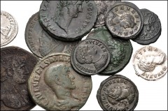 ROMAN. Imperial. Lot of twelve (12) coins from Domitian to Julian II. Includes: Domitian. AR Denarius // Hadrian. Æ Sestertius // Hadrian. Æ As // Diva Faustina Senior. AR Denarius // Marcus Aurelius 