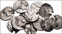 GREEK. Asia Minor. Lot of forty (40) silver drachms of Sinope. All coins: Circa 330-300 BC. Head of nymph left; with or without aphlaston before / Sea-eagle on dolphin left. Various magistrates, one f