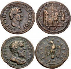MODERN REPLICAS. Roman Imperial. Lot of two (2) ‘Paduan’ medals. Includes: Otho // Pertinax. Both later casts. VF, brown patinas. LOT SOLD AS IS, NO RETURNS. Two (2) coins in lot.