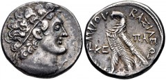 PTOLEMAIC KINGS of EGYPT. Ptolemy X Alexander I & Kleopatra Berenike. 101-88 BC. AR Tetradrachm (25mm, 13.39 g, 12h). Alexandreia mint. Dated RY 26 (89/8 BC). Diademed bust of Ptolemy I right, wearing
