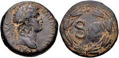 SYRIA, Seleucis and Pieria. Antioch. Otho. AD 69. Æ As (28mm, 14.35 g, 12h). Laureate head right, • to left; c/m: AN above anchor, all within oval incuse / S • C within laurel wreath. For coin: RPC 43