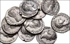 ROMAN. Imperial. Lot of ten (10) AR Denarii from Hadrian to Julia Paula. Includes: Hadrian (2) // Diva Faustina Senior // Marcus Aurelius (2) // Faustina Junior // Diva Fustina Junior // Lucius Verus 