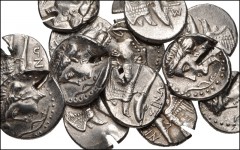 GREEK. Asia Minor. Lot of thirty-three (33) AR Drachms, mostly of Sinope. Thirty-one (31) drachms in lot of the following type struck on the Aiginetic standard: Head of nymph left; aphlaston before / 